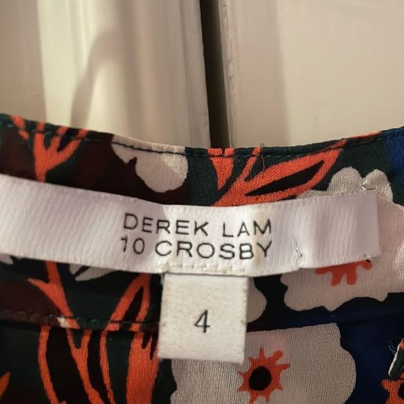 10 Crosby Derek Lam Floral Blouse - Blue and Red - Picture 7 of 11